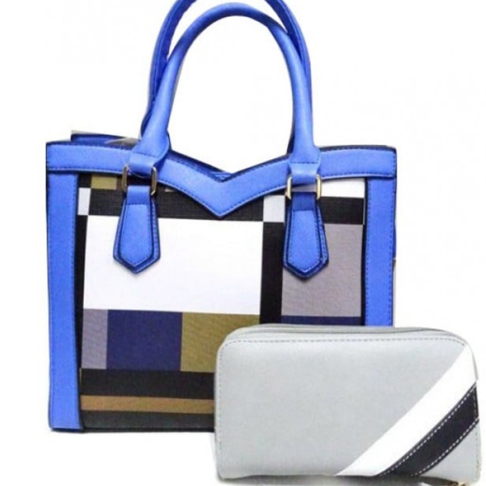 Blue Fashion Handbag Set
